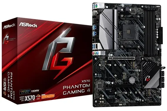 ASRock X570 PHANTOM GAMING 4 Motherboard - AMD X570 - AMD AM4 Socket - DDR4 RAM - ATX