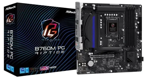 ASRock B760M PG Riptide Motherboard - Intel B760 - Intel LGA1700 Socket - DDR5 RAM - Micro-ATX