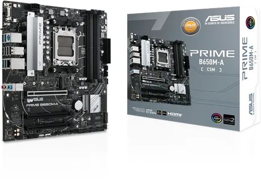 ASUS PRIME B650M-A-CSM Motherboard - AMD B650 - AMD AM5 socket - DDR5 RAM - Micro-ATX